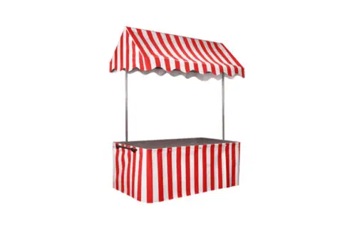 Buffetstand rot/weiß