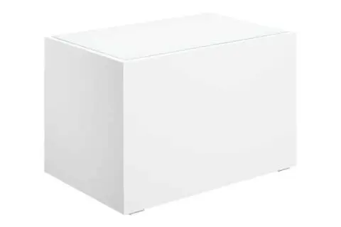 Loungetisch 70cm weiß mit Glasplatte