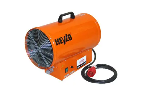 eine Heizung für Zelte oder Baustellen mit Starkstromanschluss